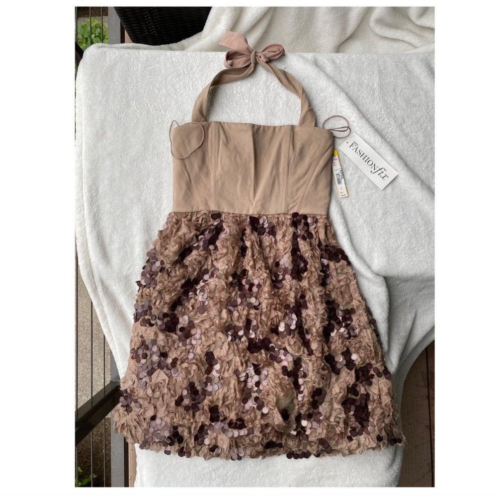 Alice Olivia Tan Mini Dress with Sequins